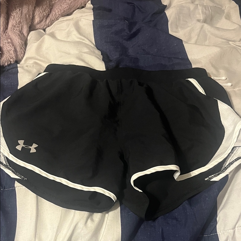 Under Armour Women's Black and White Athletic Shorts